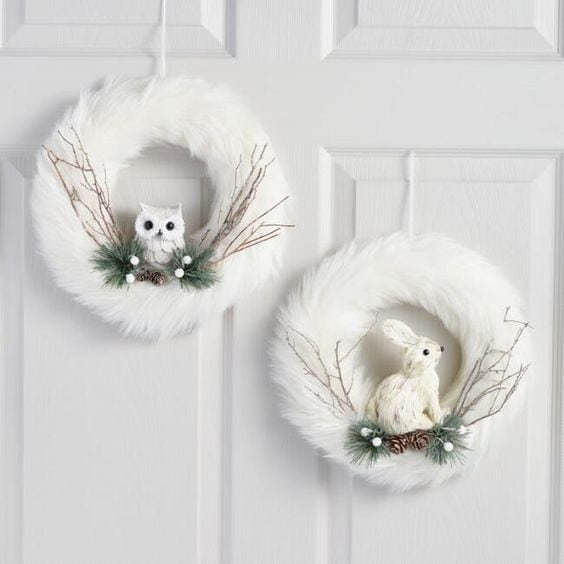 Faux Fur Christmas Wreath