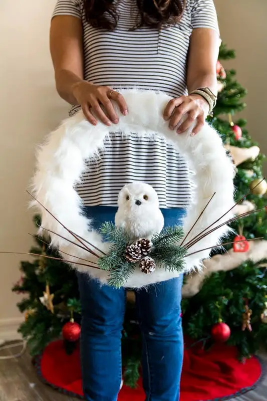 Snowy Owl Christmas Wreath