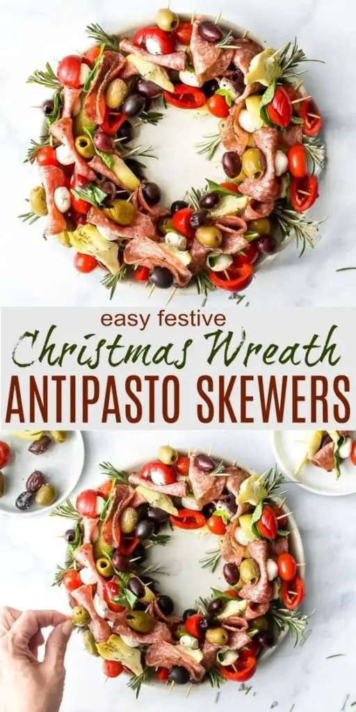 Christmas Wreath Antipasto Skewers
