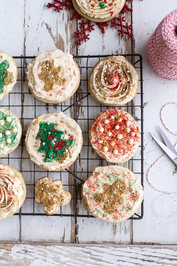 Easy Slice ‘n’ bake Vanilla Bean Christmas Sugar Cookies With Whipped Buttercream