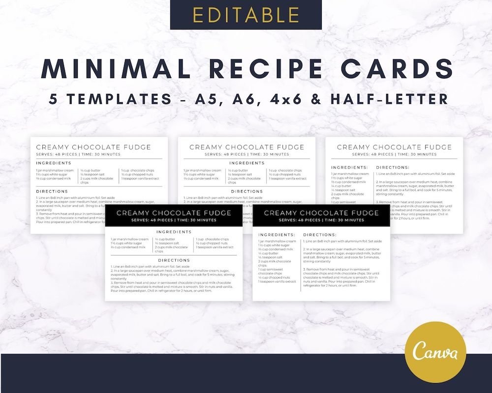 Recipe Cards Canva Template