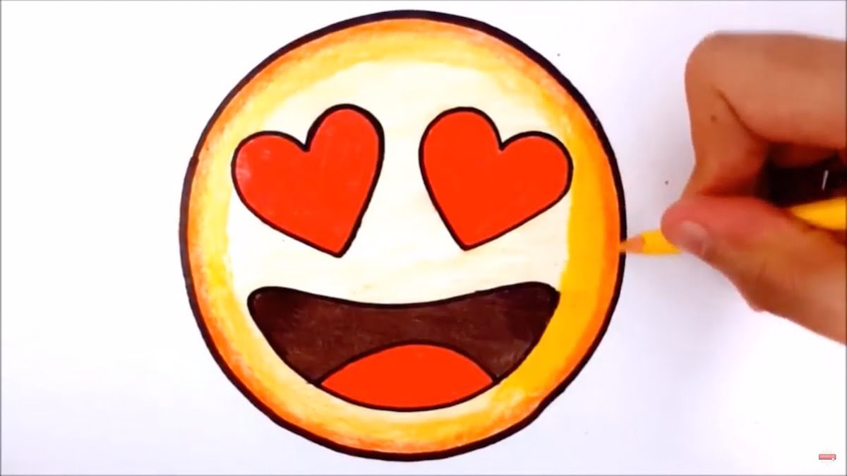 HOW TO DRAW EASY AND BEAUTIFUL PASSIONATE EMOJI - Simple Drawing