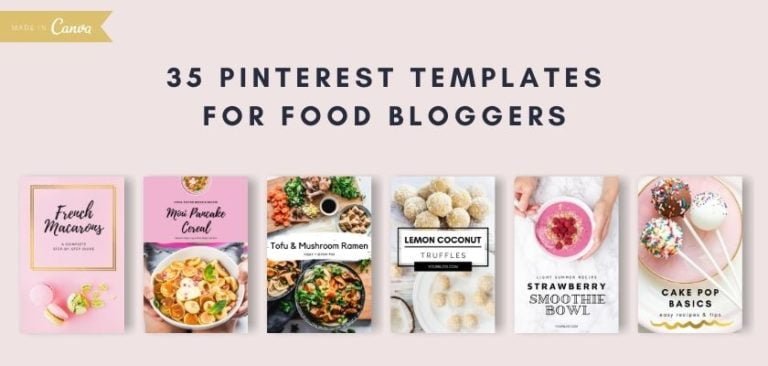 35 Food Blogger Pinterest Templates for Canva