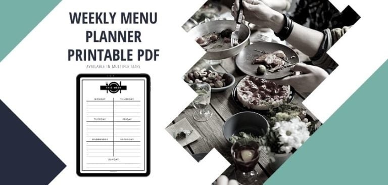 Black-and-White Weekly Menu Planner (Printable PDF)