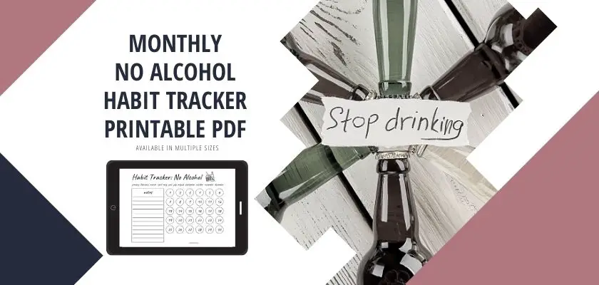 30-Day No Alchohol Habit Tracker