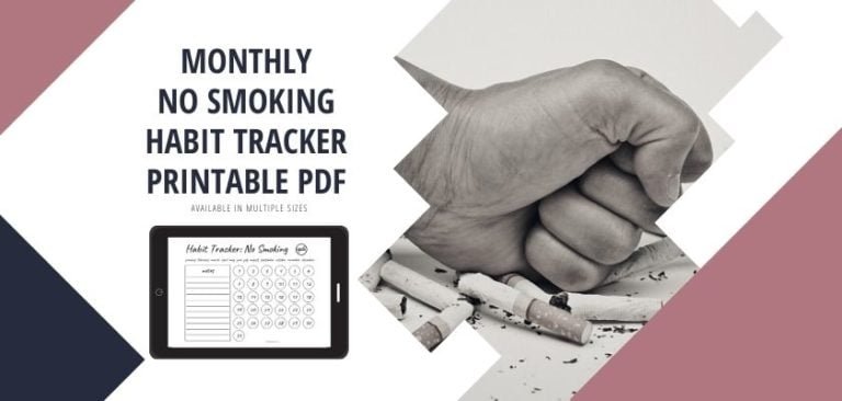 No Smoking Habit Tracker (Printable PDF)