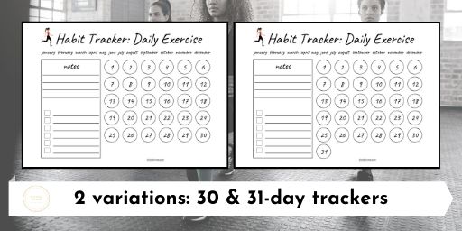 Habit Tracker Idea #6 - Daily Exercise & Workout Exercises