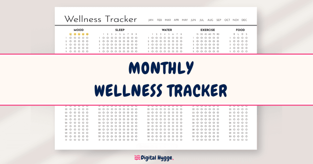 Monthly Wellness Tracker Printable