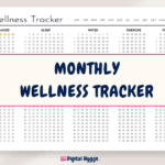 Monthly Wellness Tracker – Track 5 Habits on One Page