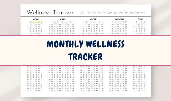 Monthly Wellness Tracker Printable