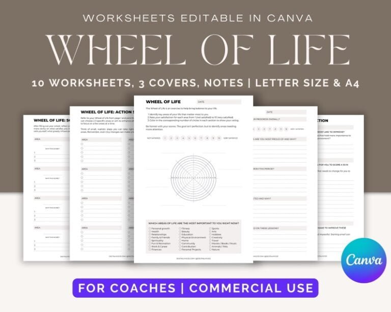 Wheel Of Life Template With Instructions (Printable PDF) - Digital Hygge