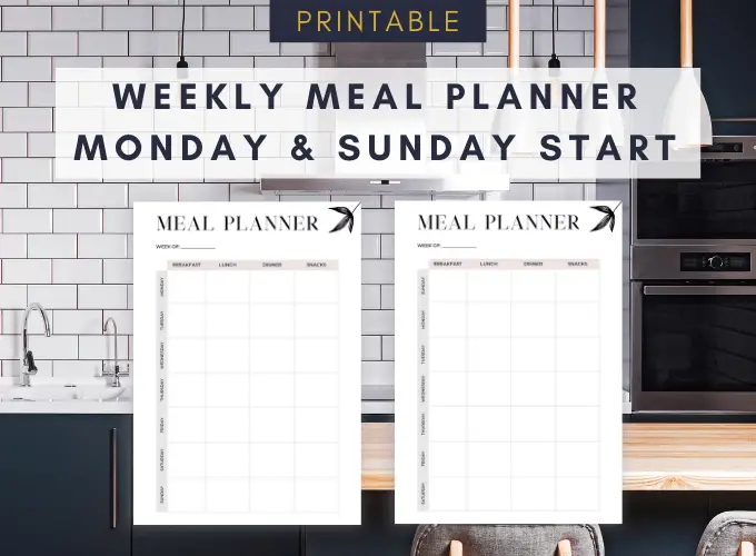 Weekly Meal Planner Free Printable PDF