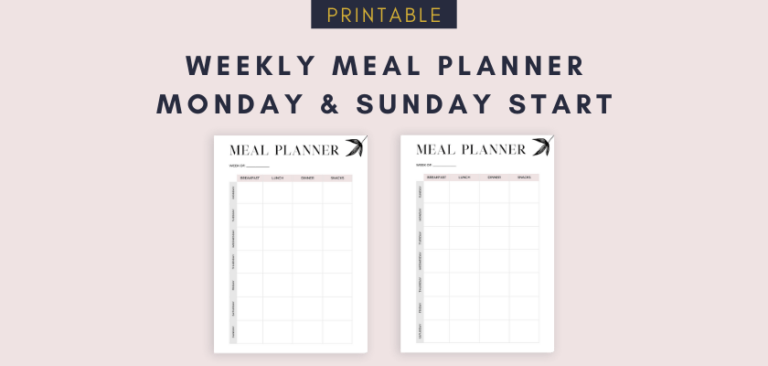 Weekly Meal Planner (Printable PDF)