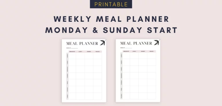 Weekly Meal Planner (Printable PDF)