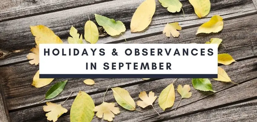 holidays & observances in September