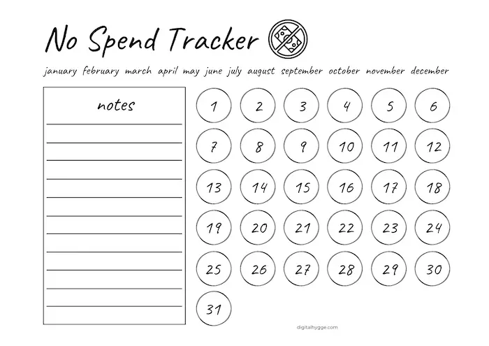 No Spend Tracker