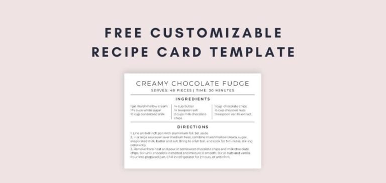 Free Recipe Card Canva Template