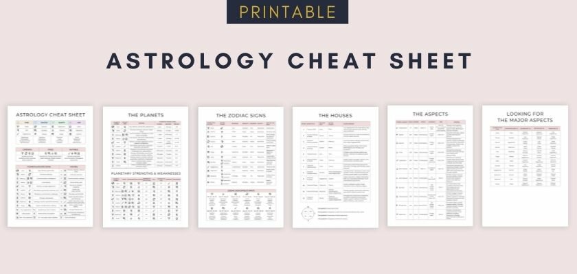 Astrology Cheat Sheet Printable PDF