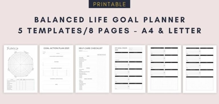 Goal Planner Canva Template (incl. Wheel of Life)