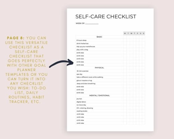 Goal Planner Canva Template (incl. Wheel of Life) - Digital Hygge