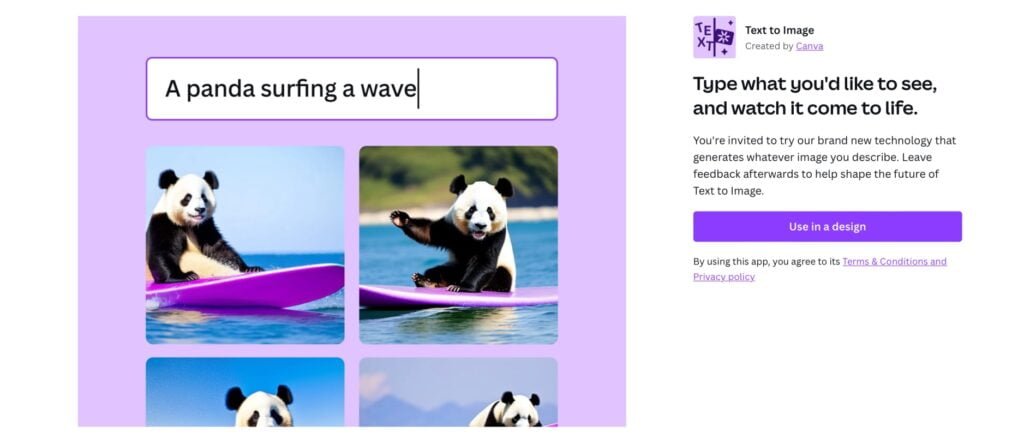 Canva Ai-Powered Tool - Text to Image