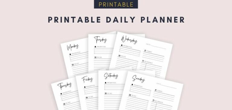 Undated Daily Planner Printable