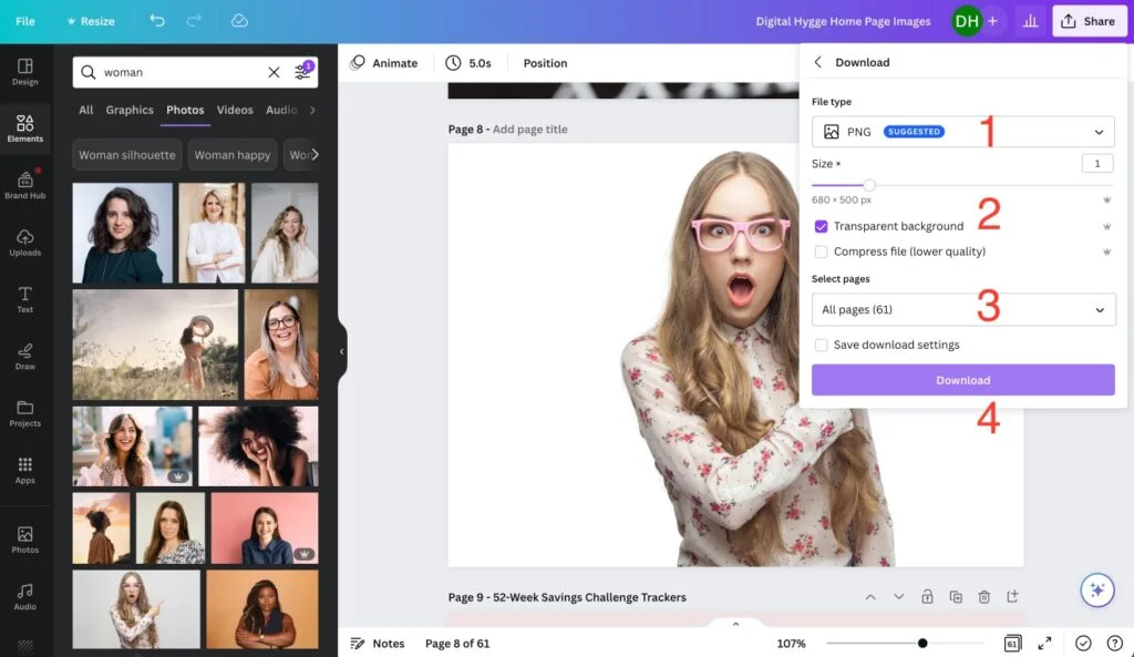 How to Download an Image with a Background Transparent in Canva