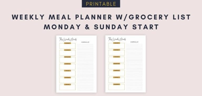 Printable Weekly Meal Planner With Grocery List