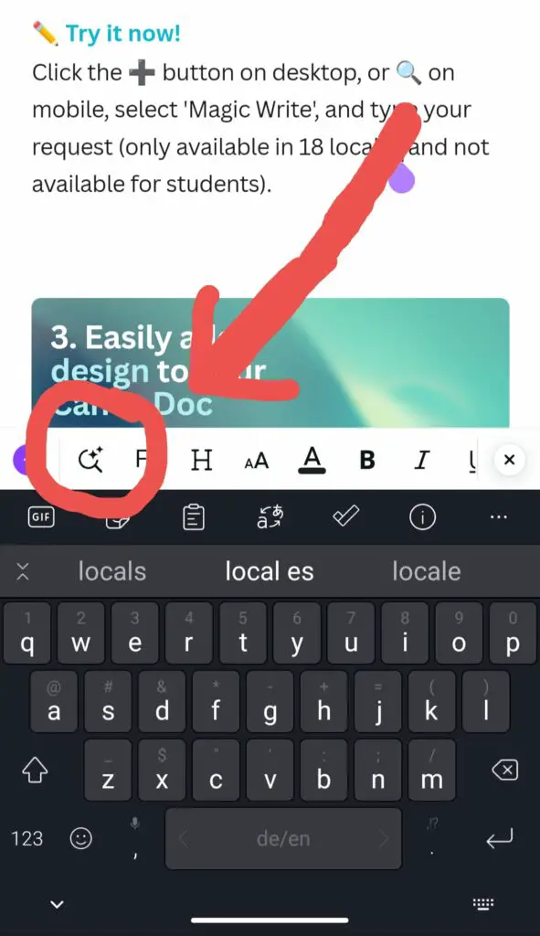 How to find Magic Write on a mobile device (Android/iOS)