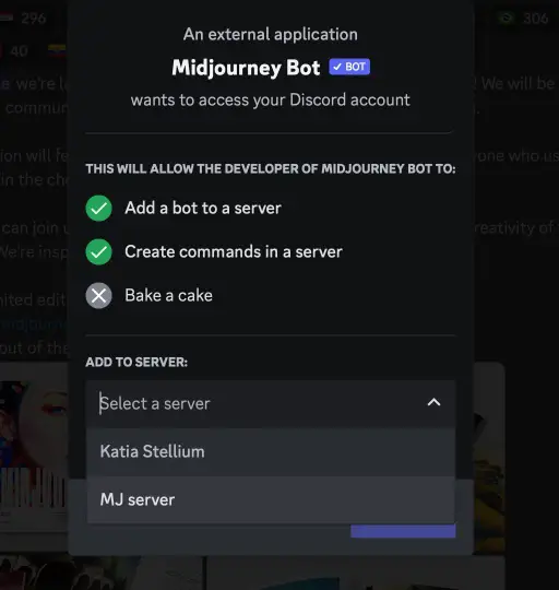 Adding Midjourney Bot to your server