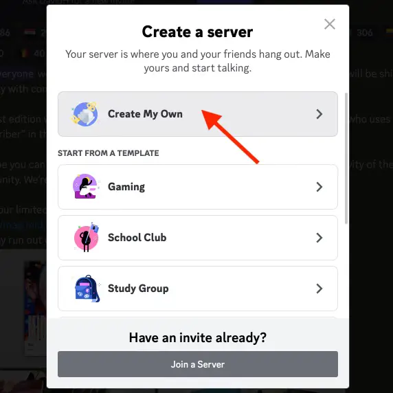 Create A Server on Discord