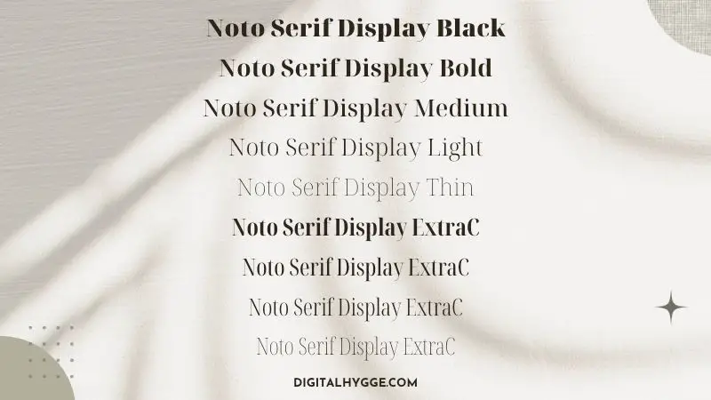Aesthetic Canva Fonts - Noto Serif Display
