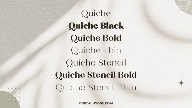 Aesthetic Canva Fonts - Quiche