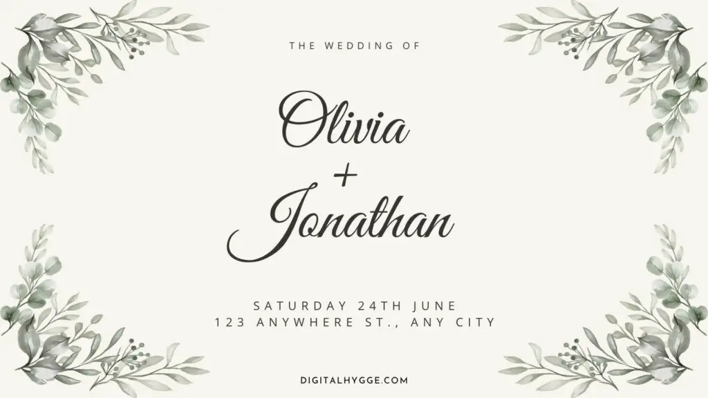Best Wedding Fonts - Great Vibes