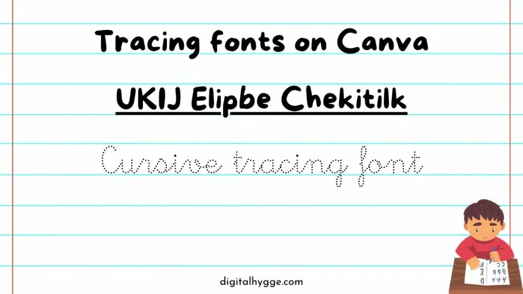 Tracing fonts on Canva - UKIJ Elipbe Chekitilk