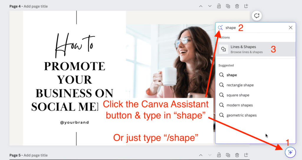 How to add background to text in Canva