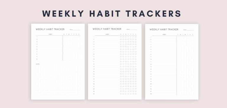 Weekly Habit Trackers (Free Printables)