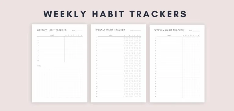 Weekly Habit Trackers (Free Printables)