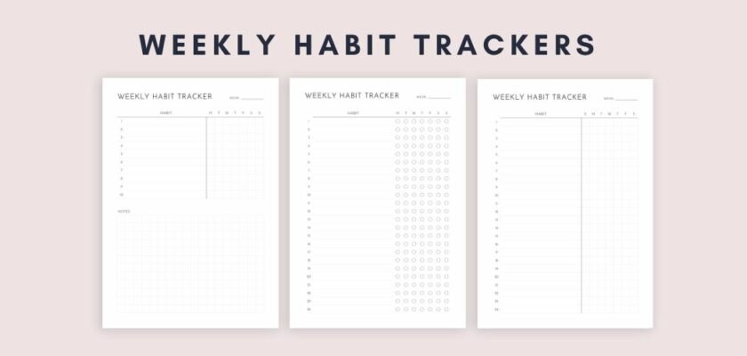 Weekly Habit Trackers Printable PDF
