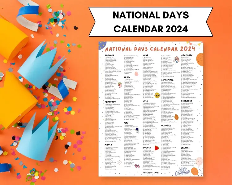 2024 National Days Calendar Printable