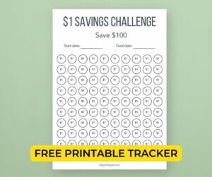 Free $1 Savings Challenge Trackers: Simple Ways to Save $30 or $100