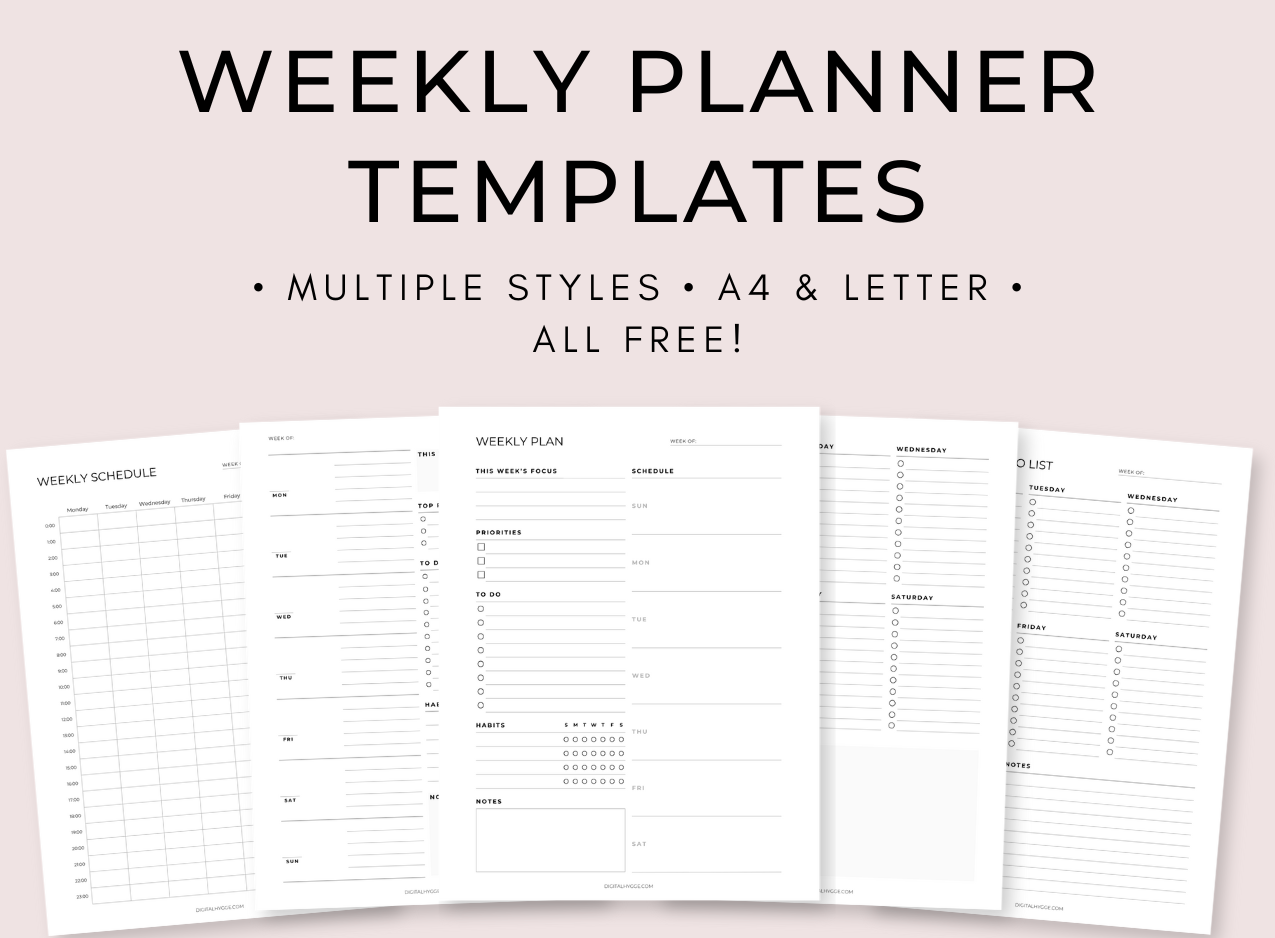Weekly Planner Free Printable Templates