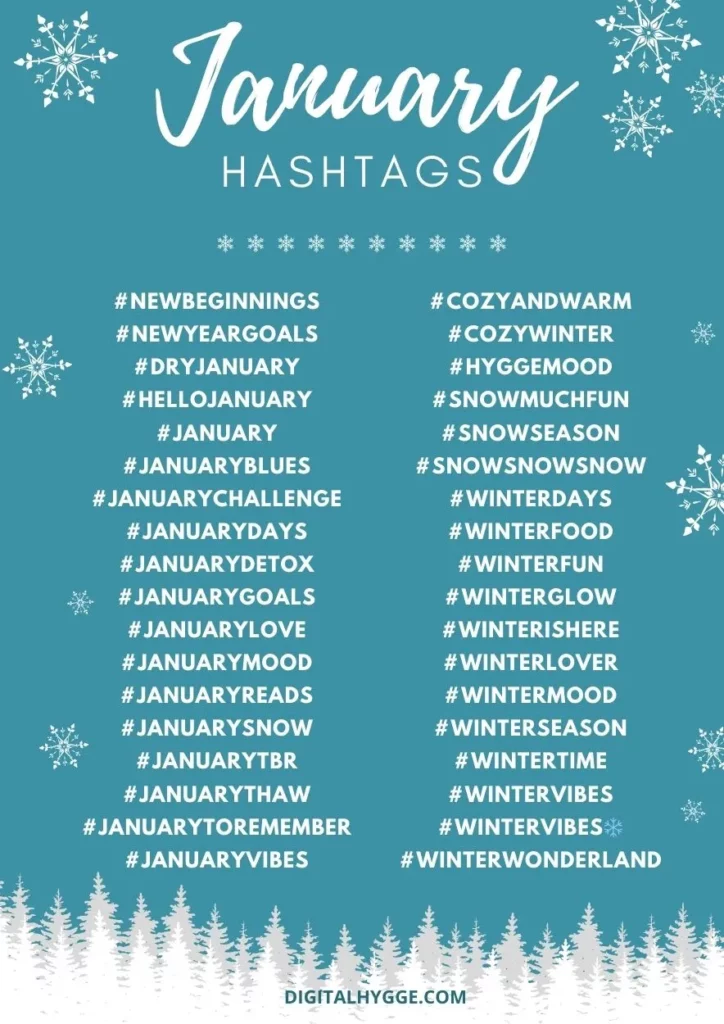 January Hashtags Social Media