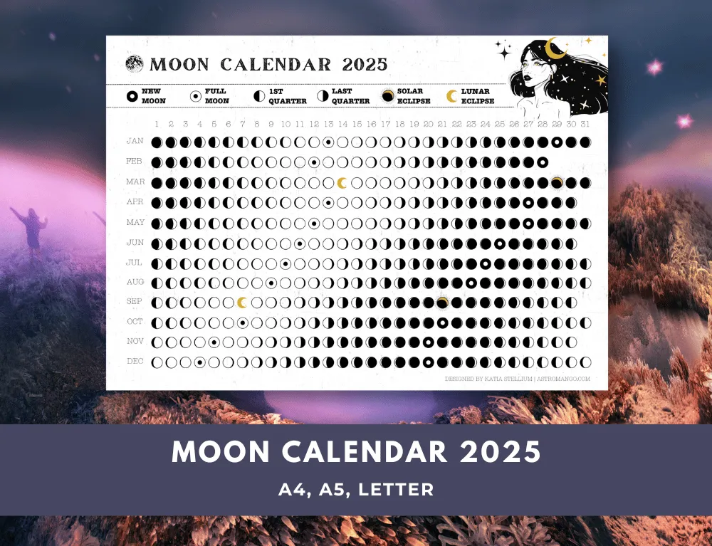 Lunar Calendar 2025 Mystical Girl