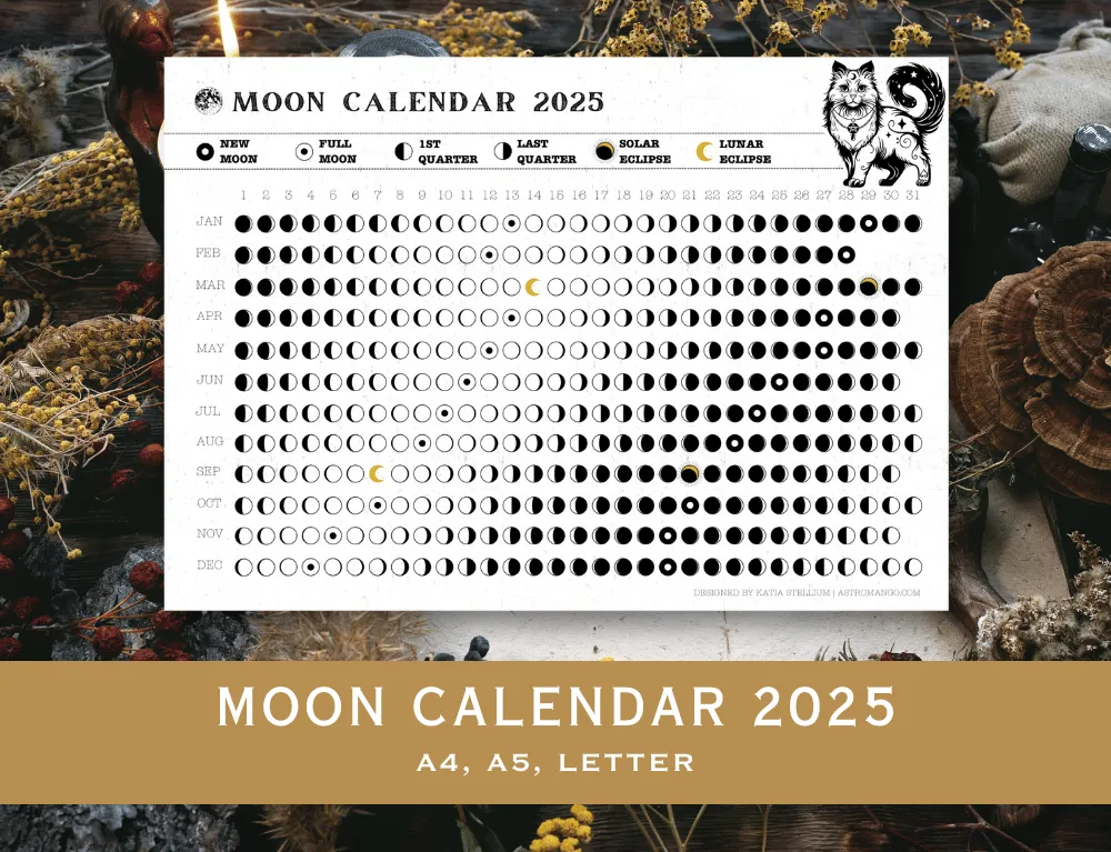 Lunar Calendar 2025 Wicca Cat