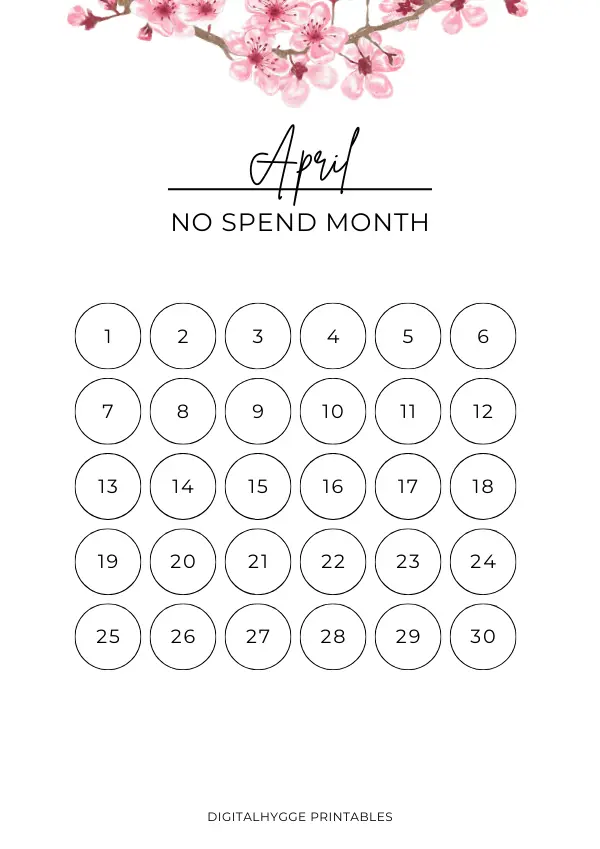 44 No-Spend Month Printables | DigitalHygge Printable