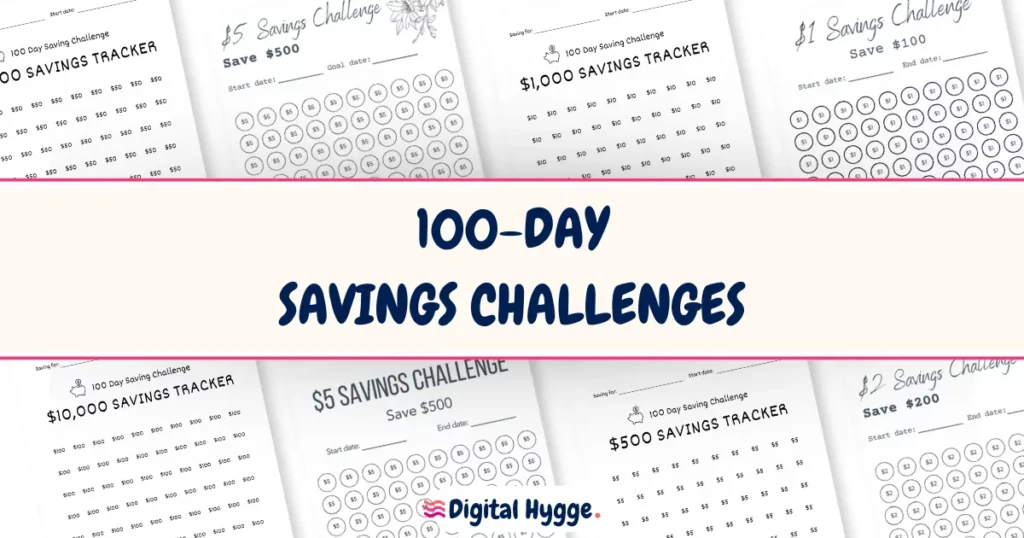 Printable 100-Day Savings Challenges