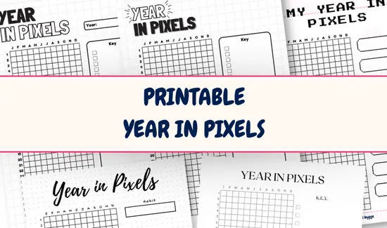 Printable Year in Pixels Preview