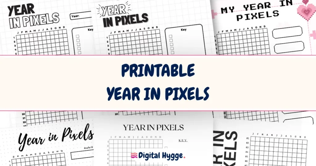 Year in Pixels Printable Trackers
