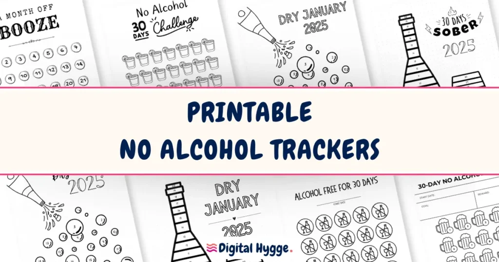 Printable No Alcohol Challenge Trackers